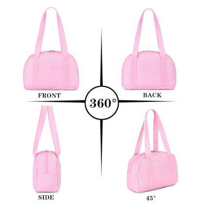 Mini Gym Bag for Women Girls, 12 inch Small Gym Tote, Lightweight Small Carry On Duffle Bag for Travel Sports - color: Pink