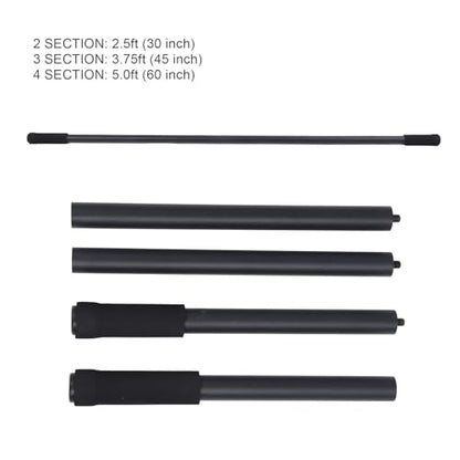 Hyuduo Yoga Stick Steel Adjustable 30-60in,Detachable Workout Stick, Soft Foam Grips, For Posture and Flexibility, Mobility Exercise Equipment
