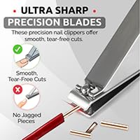 Nail Clipper Set for Men & Women – Stainless Steel Fingernail Clipper & Toe Nail Clippers with Curved & Straight Blades Toe Professional Nail Cutter Kit with Tin Case for Gift & Travel - color: Silver