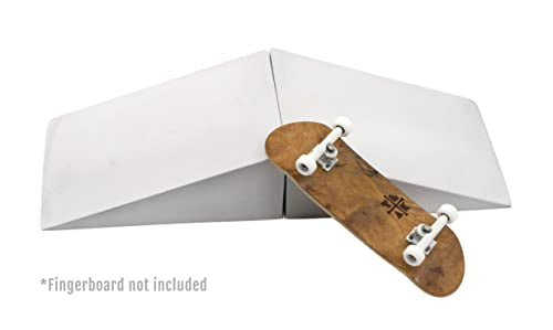 Teak Tuning 2PK Monument Series Concrete Fingerboard Medium Kicker Ramp Obstacles - 4" Long, 1.5" Tall - Ultra Premium, Super Durable Polymer Modified Concrete - Sterling Gray Colorway - style: Pack of 2
