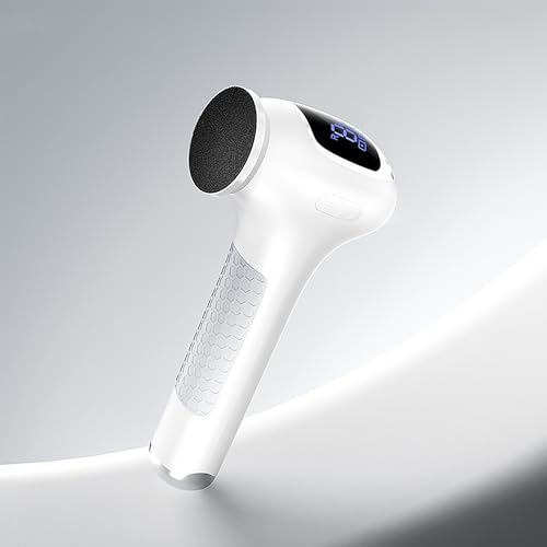 L'UGX Electric Foot Callus Removers –Powerful 8N·cm Torque Professional Pedicure Foot File, 3-Speed Settings, LCD Display, 60pcs Sandpaper Discs, Type-C Rechargeable, Ergonomic Handle-White - color: White - Electric Remover