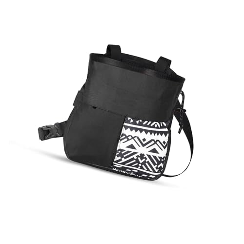 Drfeify Mountaineering Chalk Bag, Large Capacity Travel Bag with Independent Front Pocket, Outdoor Sports Gear for Climbers Hikers - size: Small Black