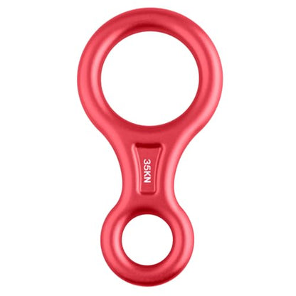 35kN Climbing Rescue Figure 8 Descender Rigging Plate Heavy Duty & Large & High Strength Rappel Device Equipment for Rappelling, Belaying, Tree Climbing, Aerial Silks Rigging - color: Red - 35 kN