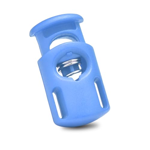 CooBigo 10 Pack Plastic Spring Cord Locks for Drawstring Paracord, Cord Stopper Toggle Clasps for Sweatpants Hoodie Gloves Hats String Clip Elastic Shoeslace String Lock BabyBlue - color: 06-BabyBlue 10pcs