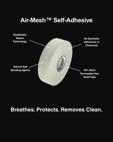 Guard-Tex® Green Athletic Finger Tape - Self-Adhesive Natural Cotton Air-Mesh™ No Residue - 3/4 Inch - 1 Roll, 90 Ft + Tin - USA Made - color: Classic Green, size: 1 roll, 3/4"
