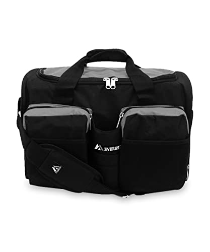 Everest Gym Bag with Wet Pocket, Dark Gray/Black - color: Dark Gray/Black