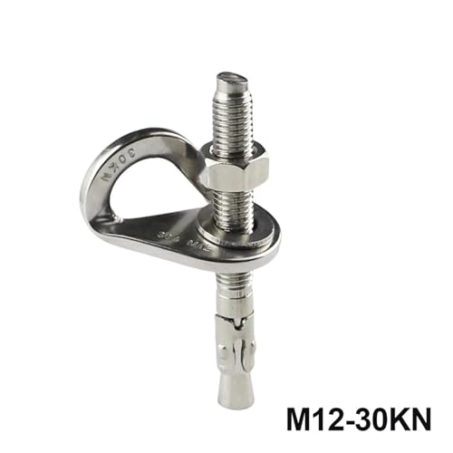 Rock Piton Climb Anchor Point Nut Bolt Hanger Plate Expansion Nail 304 Stainless Steel Caving Climbing Rigging M8 M10 M12(30KN-M12) - color: 30KN-M12