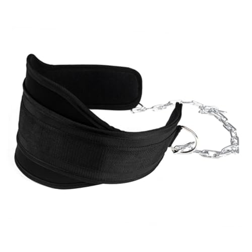 ABOOFAN Nylon Weightlifting Belt with Chain for Bodybuilding and Core Strength Training Fitness Resistance Belt for Men and Women Support for Squats Deadlifts Running Hiking and Climbing
