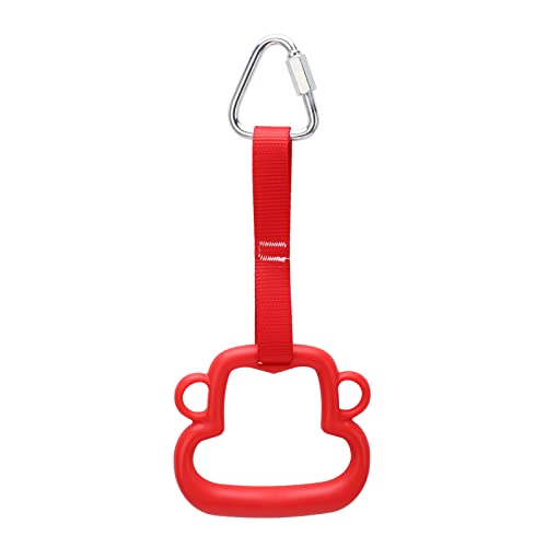 Monkey Style Gymnastic Rings 2 Pack with Quick Hanging Hook for Kids Adults Indoor Outdoor Training Obstacle Course Swing Bar Rings Monkey - color: Red