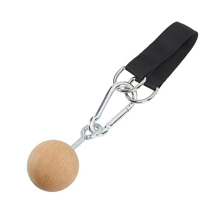 CHICIRIS Wooden Pull Up Balls, Rock Climbing Holds Training Set Arm Strength Trainer with 304 Stainless Steel Hook and Loop, for Home Gym Workout