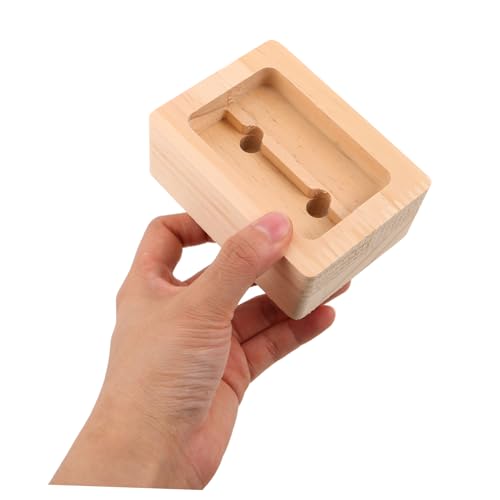 HANABASS Portable Simulated Finger Strength Training Wooden Rock Climbing Fingerboard Training Board with Khaki Color and Fitness Routines 2pcs Set for Climbers