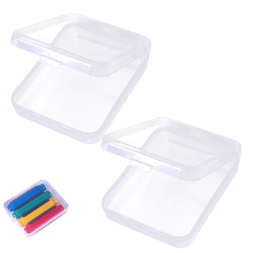 2 Pcs Clear Chalk Holders Storage Boxes | Small Containers, Organizing Chalk, Craft Supplies, Home Office & Workshops