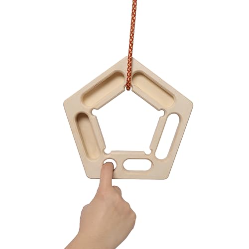 2Pcs Triangle Climbing Hangboard with Rope, Training Finger Grip, Fingerboard Rock Climbing for Outdoor Home - color: Brown-B