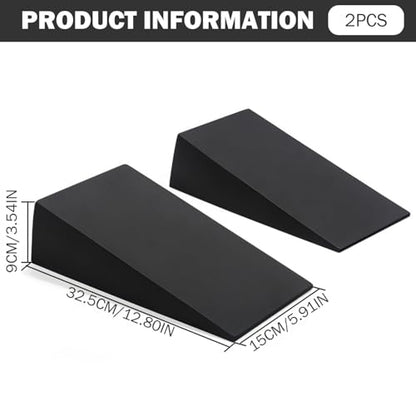 1 Pair Squat Wedge Block 13x6x3.5 Inch EVA Supportive Workout Yoga Block for Fitness, Pushup, Weightlifting, Foot Stretching.