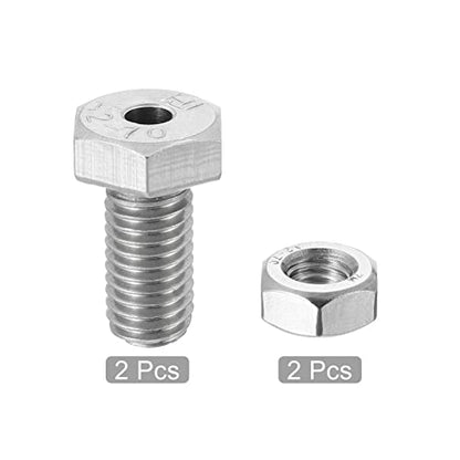 MECCANIXITY M10x20mm Hollow Screw Bolts External Hexagon Fasteners with Nuts, 304 Stainless Steel Pack of 2 - size: M10x20mm