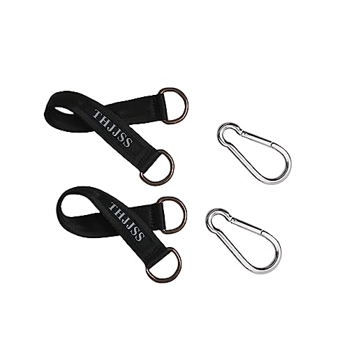 Hammock Tree Swing Straps Kit, Short Hanging Straps 2 Pack | 2 Heavy Duty Hook Clasps, Holds 440lbs, For Swing Hammocks Seat, For Pulley System Gym Equipment