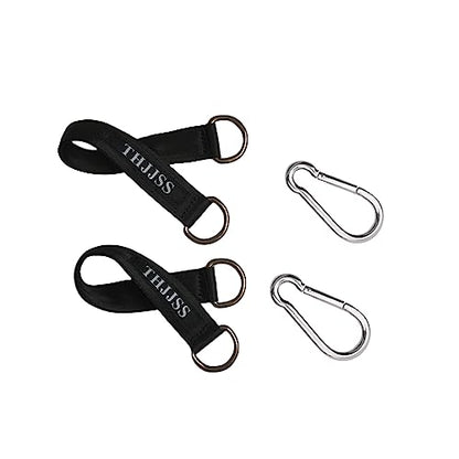 Hammock Tree Swing Straps Kit, Short Hanging Straps 2 Pack | 2 Heavy Duty Hook Clasps, Holds 440lbs, For Swing Hammocks Seat, For Pulley System Gym Equipment