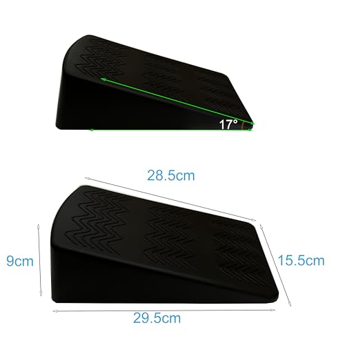 qibylift Slant Board for Squats, Yoga Wedge Block Pairs, Black Calf Stretcher Exercise Ramps for Weightlifting Pilates Home Gym Fitness