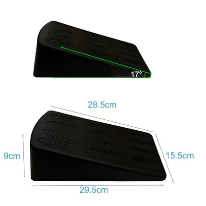 qibylift Slant Board for Squats, Yoga Wedge Block Pairs, Black Calf Stretcher Exercise Ramps for Weightlifting Pilates Home Gym Fitness