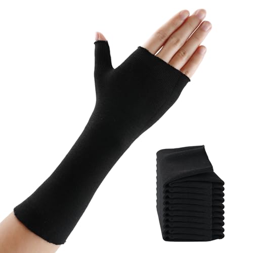 Hand Socks for Splint (Pack of 10),Tubular Stockinette Tubing for Arm,Elastic Arm Cast Cover Cotton Sleeve for Under Cast Wrap,Wrist Brace Liner, Gauze Sleeve for Men and Women (Small,Firm Version) - color: Black, size: S