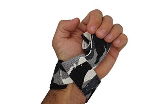 Gripad Heavy Duty Lifting Straps in Carry Pouch - Wrist Strap Set for Weight Lifting, Cross Training & Power Lifting - Strong Neoprene Gym Workout Deadlift Enhanced Grip and Stability - color: desert camo