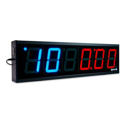Flex Timer - Gym Edition - Bluetooth App-Controlled Wall Mounted 23" LED Gym Clock with Large 4.0" Digits for Crossfit, Tabata, HIIT, EMOM, MMA, Boxing, Interval Training, Circuits, Workouts