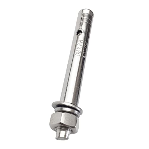 10 Pack M8x80mm Expansion Bolts Anchor Bolt 304 Stainless Steel External Hex Expansion Screw Bolt Sleeve Anchor Fastener Wall Concrete - size: M8*80