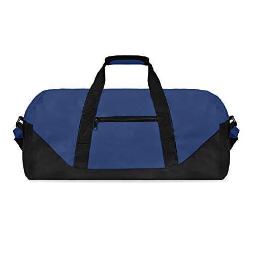 21" Large Duffle Bag with Adjustable Strap - color: Navy Blue