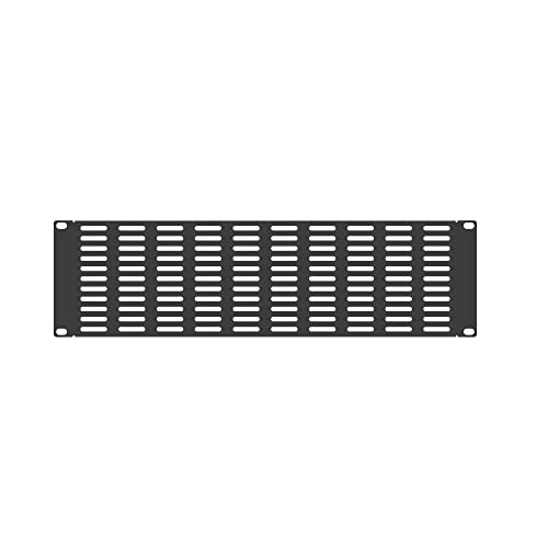 2 Pack of 3U Vented Blank Panel - Metal Rack Mount Filler Panel | for 19in Server Rack Cabinet or Enclosure, Black (3U) - size: 3U