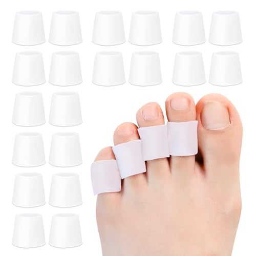 Pinky Toe Sleeves Gel Corn Cushion Pads 10 Pairs/20 Pack Toe Protectors for Blister, Corn, Nail Issue, Reduce Friction (Toe Sleeves) - style: Small (Pack of 20)