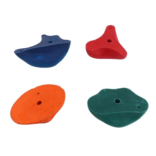Climbing Holds, Multi Color Resin Fiber Rock Wall Grips with Round Corners for Kids, 5 Unique Shapes for Indoor Outdoor Climbing