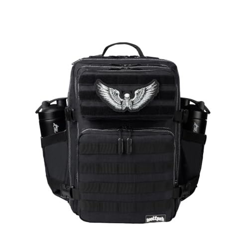 WOLFpak 35L Athletic Gym Backpack - Durable 1000D Waterproof Oxford Material with MOLLE Webbing, Laptop Pocket - color: Deathwing