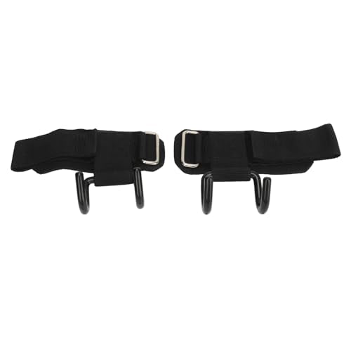 Powerlifting Straps Dual Hook Design Increase Grip Strength for Strength Training Weightlifting Exercises 2pcs Black