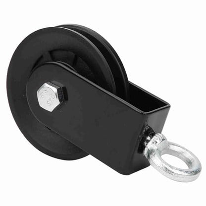 Premium Fitness Pulley System Heavy Duty Mute Hanging Wheel with Ball Bearings for Home Gym Strength Training DIY Workout Equipment PP Iron Plate Construction 155x88mm 385g
