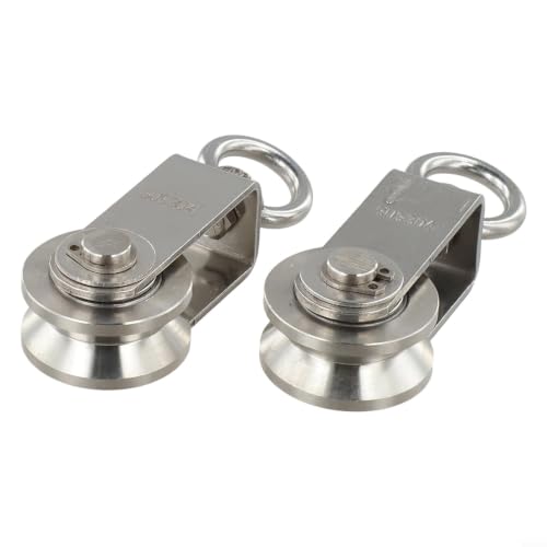 304 Stainless Steel Cable Pulley Wall Mount for Home Gym - Double Bearing Smooth Rotation Lat Pulldown System 500kg Load