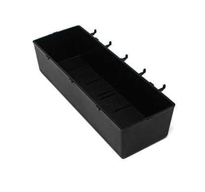 JSP Manufacturing Plastic Pegboard Storage Bins (4 Pack) | 11.25-Inch Parts Organizer for Crafts & Hardware | Fits 1/4-Inch Holes ONLY | Black