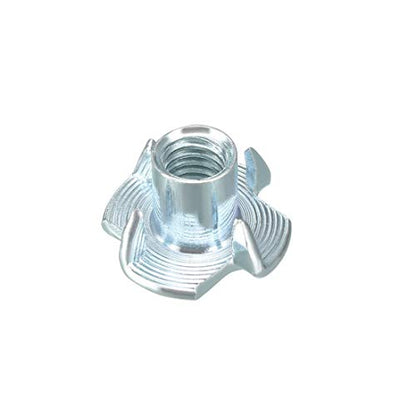 uxcell M6 4 Pronged Tee Nut T-Nut for Table Legs Rock Climbing Wall Woodwork Holds Wood Cabinetry 50Pcs - size: M6