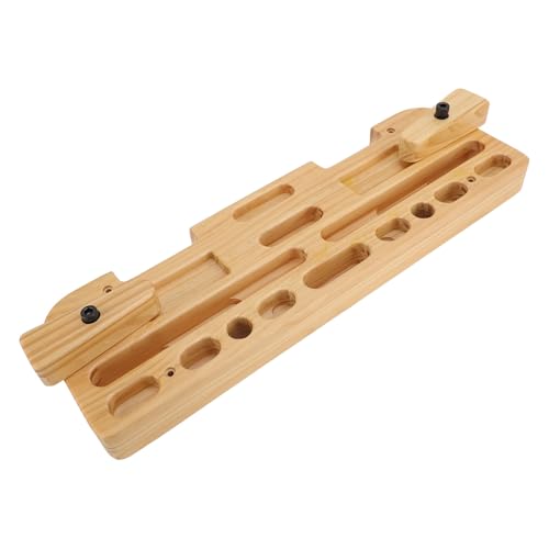 Training Hang Board, Solid Wood with Various Grip Holes, Enhanced Strength Exercise Compact Climbing Finger Wooden Hangboard with Adjustable Depths, Forearm Strengthener