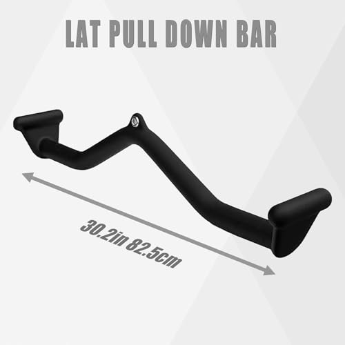 BLUSLM Lat Pull Down Bar T bar Row Attachment, V Bar Tricep Lat Pulldown Attachments, Back Strength Training Bar for Home Gym Exercise Cable Machine Attachments - color: Black 05