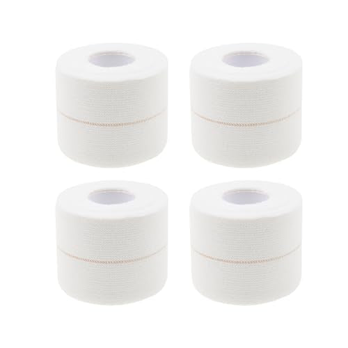 Adhesive Bandage Tape,ULIFESTAR Flexible Medical Bandage Wrap,Elastic Athletic Tape,Cotton Stretch Skin Sports Tape,Cohesive Bandage Wrap for Ankle,Knee (White, 5cm*4.5m/1.97inch*5Yard, 4 Rolls) - color: White, size: 5cm*4.5m/1.97inch*5Yard, 4 Rolls