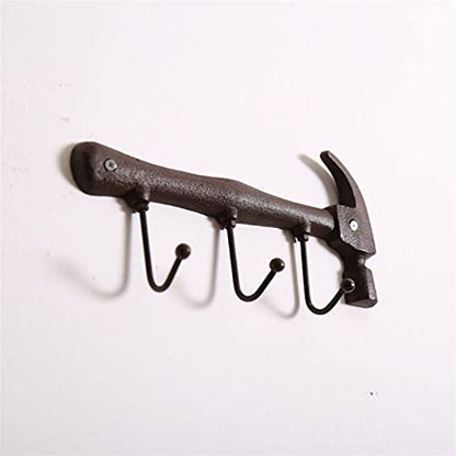 Wall Mounted Coat Rack Wall Coat Rack Creative Style Cast Iron Hook Wall Hanger in The Hallway for Hanging Coat Jacket Backpack Coat Rack Tree (Color : Brass) (1)