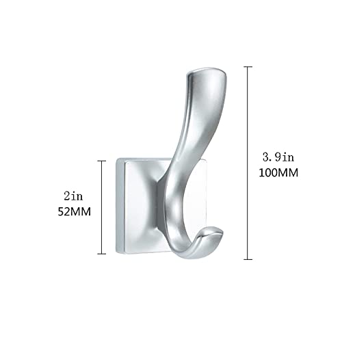 Wall Mounted Coat Rack 5 Pack Coat Hooks Home Simple Wall Hooks Metal Coat Hooks Heavy Duty Wall Hooks for Hanging Coats Scarves Bags Hats Storage Benches (Color : Gold) (Silver)