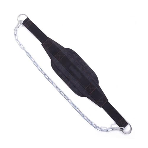 Happyyami U-shaped Weight Lifting Dip Belt with Fully Adjustable Heavy Duty Metal Chain Polypropylene Construction Steel Chain with Clip for Pull-ups Dips Squats Strength Training for