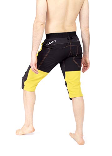 Ucraft "Xlite Rock Climbing Bouldering and Yoga Knickers ¾ Men's and Women's Capri Pants. Lightweight, Stretchy, Breathable - color: Yellow+, size: Large