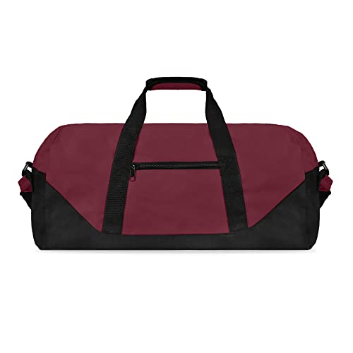 21" Large Duffle Bag with Adjustable Strap - color: Maroon