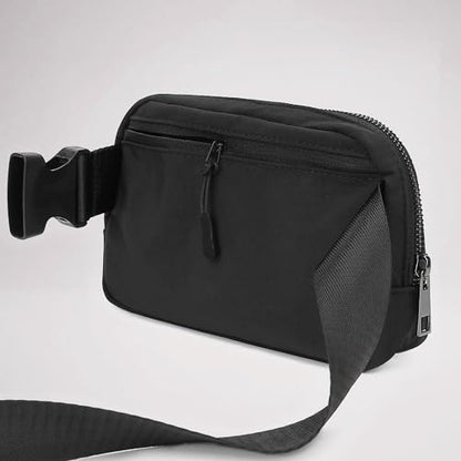 YOSHUYUKI Fanny Pack Crossbody Bag Trendy Waterproof Small Sling Cross Body Purse for Women Men Fashion Waist Packs Mini Belt Pouch Chest Bum Hip Bag Lulu Dupes for Travel Vacation Running Black - color: Black