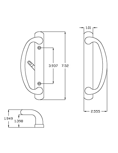 Rockwell Security Charlotte Patio Sliding Door Handle Set Polished Chrome Fits 3-15/16 Inch CTC Screw Holes for Residential Use - color: Polished Chrome