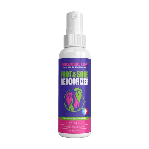 Organic Life Shoe Spray Deodorizer, Eliminator Spray for Foot and Shoe, Tea Tree & Witch Hazel Foot Spray and Shoe Freshener, Shoe Protector Spray, Odour Remover for Shoes
