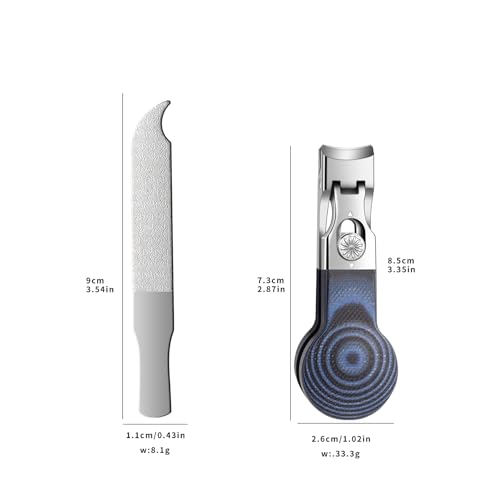 Wide Jaw Opening Nail Clippers with G10 Handle for Thick and Tough Nails, Heavy Duty Toenail Cutters for Seniors, Men and Women (Round Blue A) - color: Round Blue a