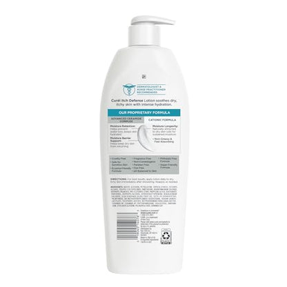 Curel Itch Defense Calming Body Lotion, Moisturizer for Dry, Itchy Skin, Body and Hand Lotion, with Advanced Ceramide Complex, Pro-Vitamin B5, Shea Butter, 20 Oz | Soothes Itchy Skin, Prevents Eczema Flare-Ups, Ceramide Moisturizer, Fragrance-Free, Dermat